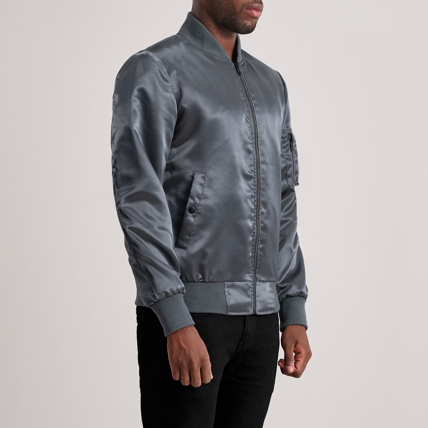 Quinton MA-1 Grey Bomber Jacket - image 2