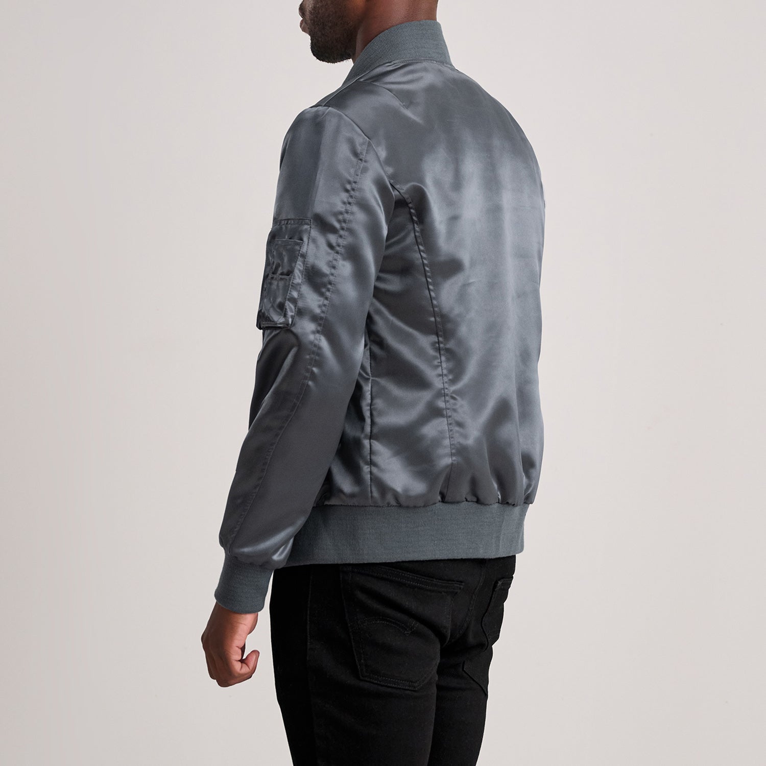 Quinton MA-1 Grey Bomber Jacket - image 5