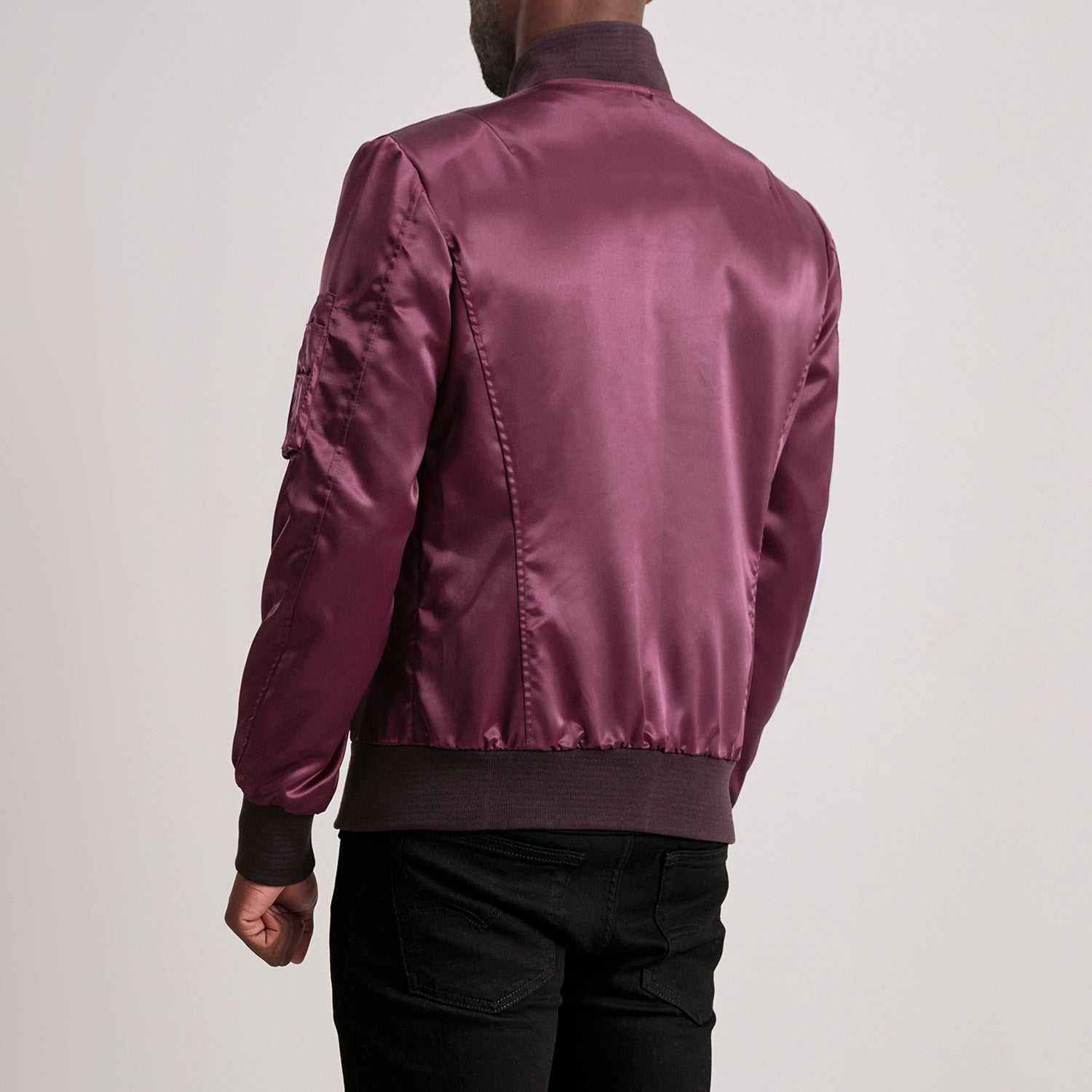 Quinton MA-1 Maroon Bomber Jacket - image 5