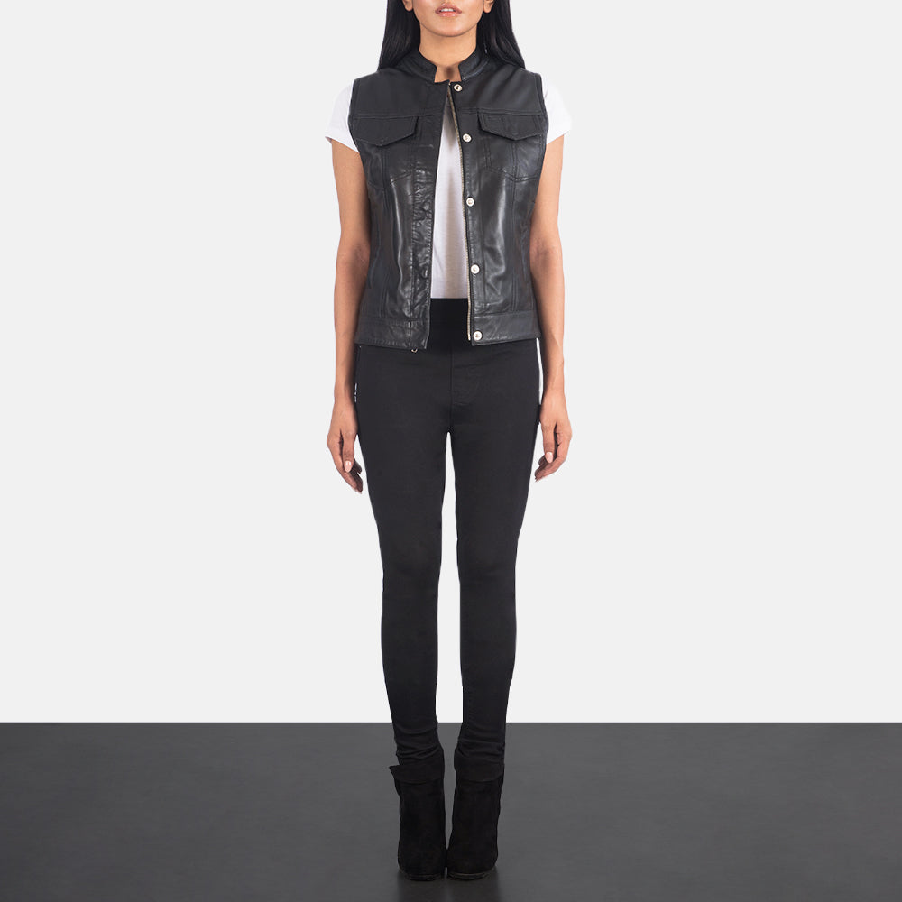Rayne Moto Black Leather Vest - image 3