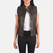 Rayne Moto Brown Leather Vest - image 1