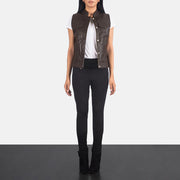 Rayne Moto Brown Leather Vest - image 3