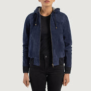 Rebella Hooded Leather Bomber Jacket – alternate product view 1