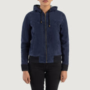 Rebella Hooded Leather Bomber Jacket – alternate product view 4