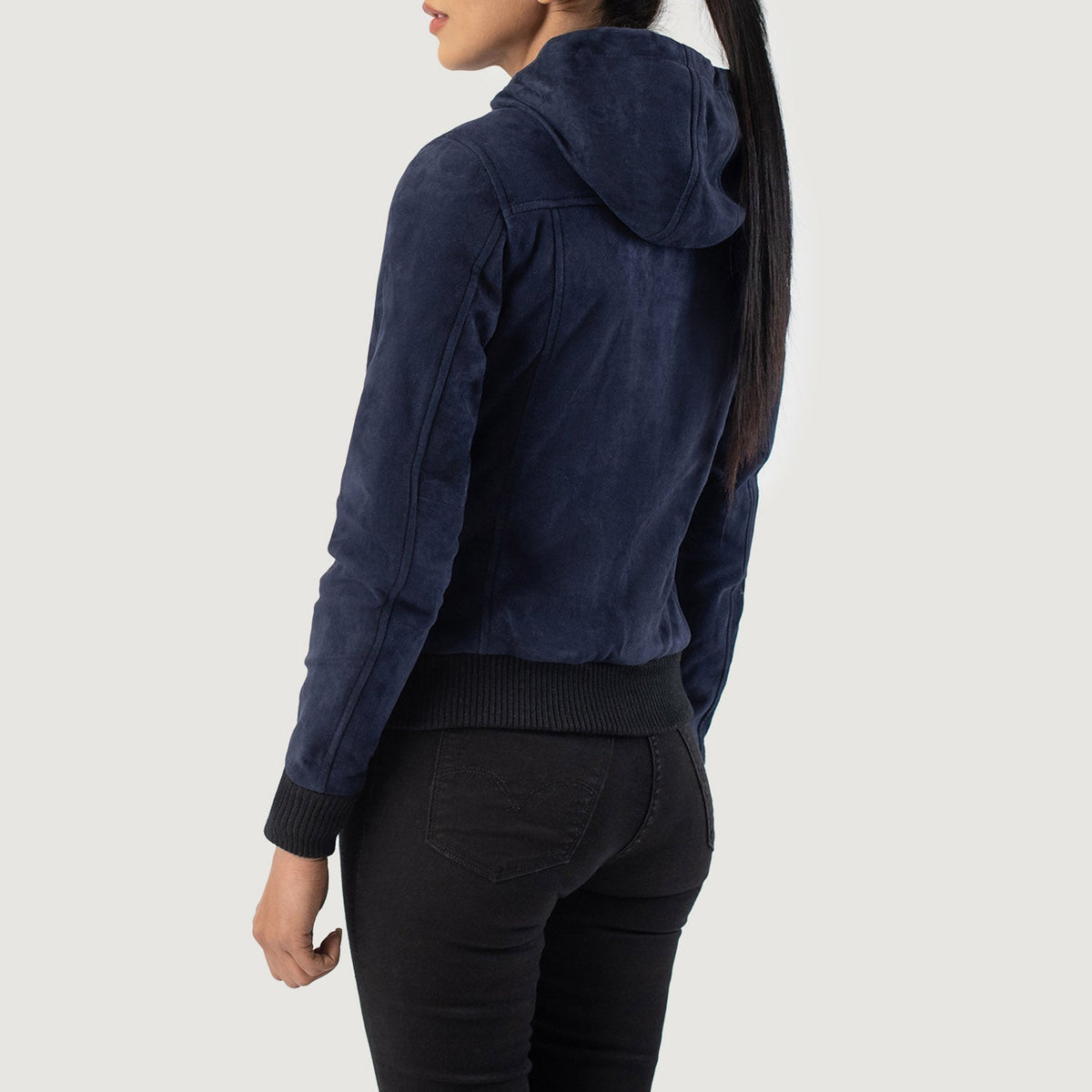 Rebella Hooded Leather Bomber Jacket – alternate product view 5