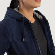 Rebella Hooded Leather Bomber Jacket – alternate product view 6