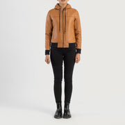Rebella Hooded Leather Bomber Jacket – alternate product view 3