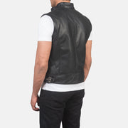 Roland Black Leather Biker Vest - image 5