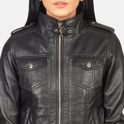 Roslyn Hooded Leather Bomber Jacket – alternate product view 6
