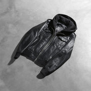 Roslyn Hooded Leather Bomber Jacket – alternate product view 8