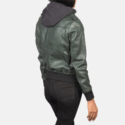 Roslyn Hooded Leather Bomber Jacket – alternate product view 5