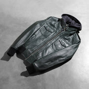 Roslyn Hooded Leather Bomber Jacket – alternate product view 8