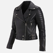 Sorrento Black Leather Biker Jacket
