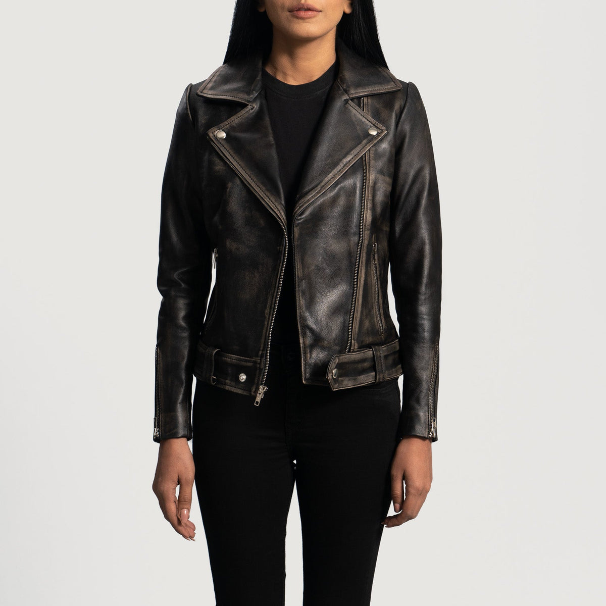 Rumy Maroon Biker Jacket – alternate product view 1