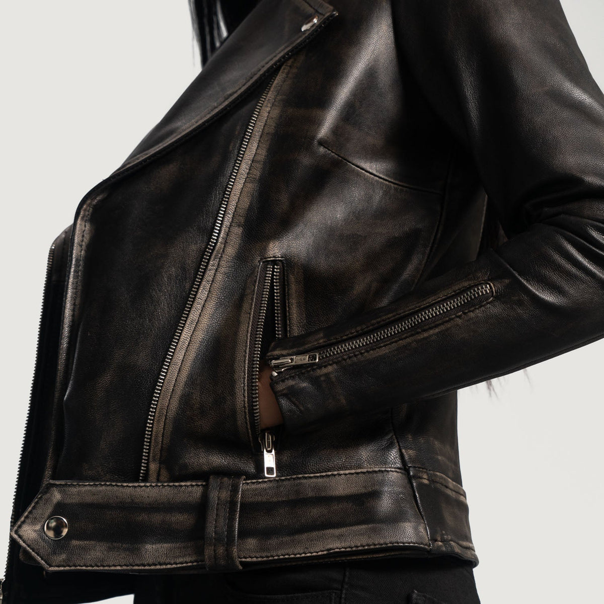 Rumy Maroon Biker Jacket – alternate product view 6