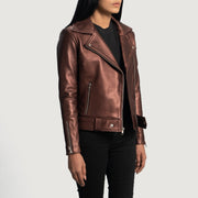 Rumy Maroon Biker Jacket – alternate product view 2
