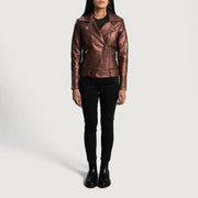 Rumy Maroon Biker Jacket – alternate product view 4