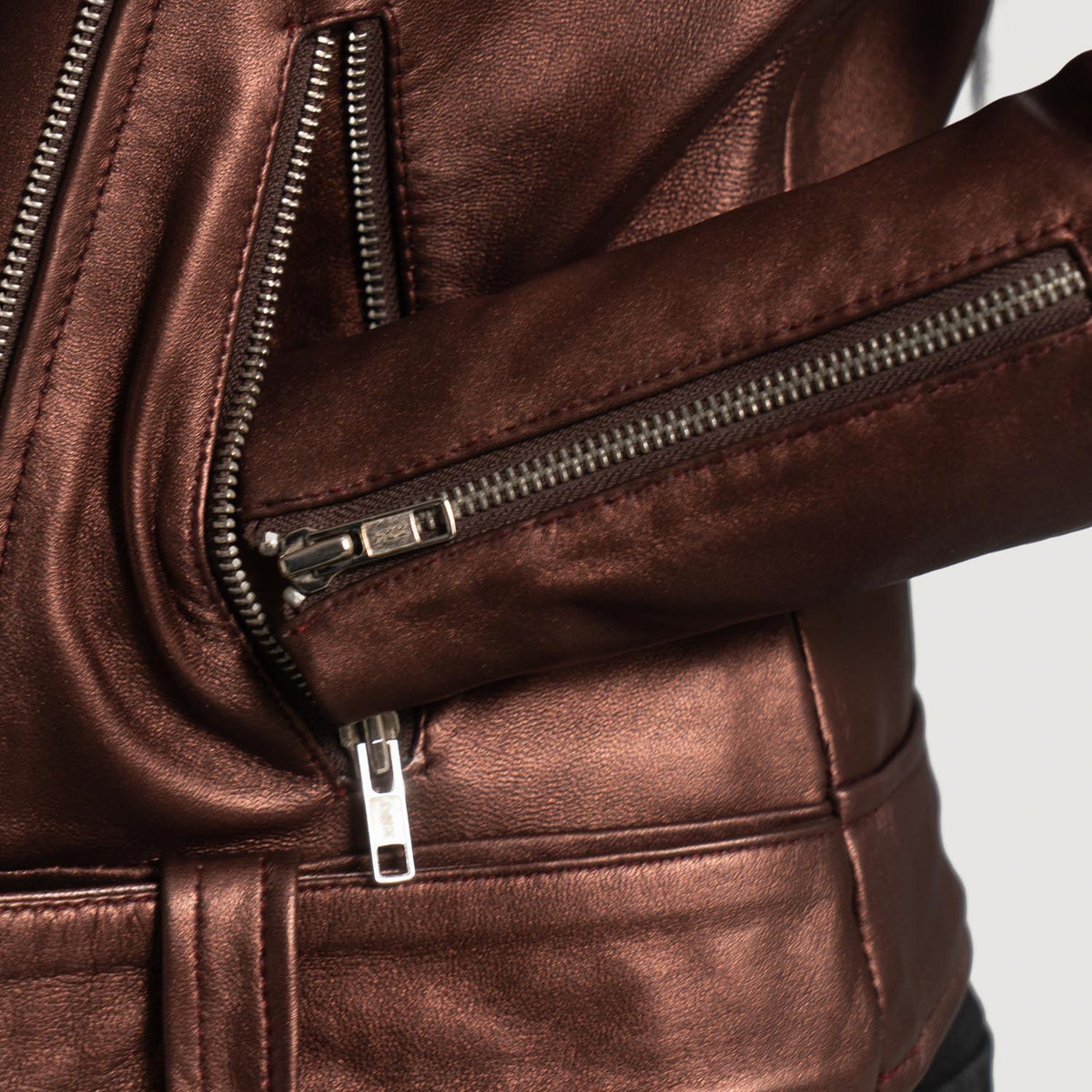 Rumy Maroon Biker Jacket – alternate product view 5