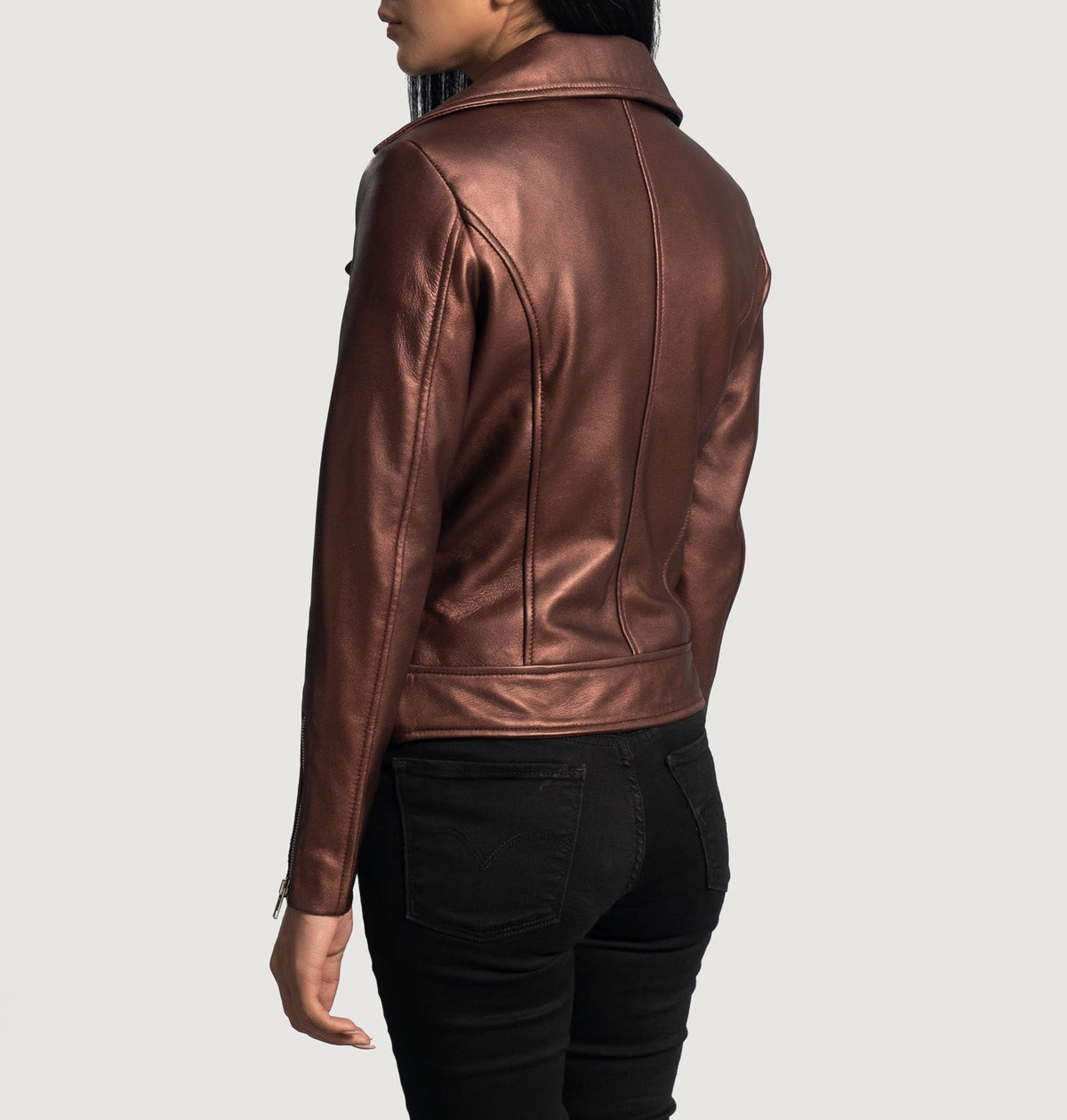 Rumy Maroon Biker Jacket – alternate product view 6