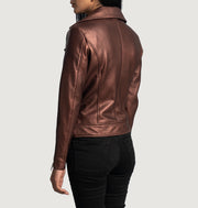 Rumy Maroon Biker Jacket – alternate product view 6