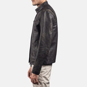 Rustic Leather Biker Jacket – alternate product view 4