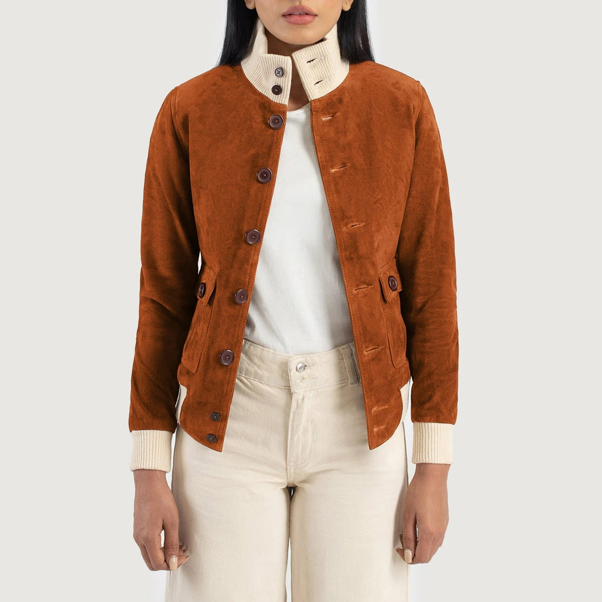 Sasha A1 Leather Bomber Jacket – alternate product view 1