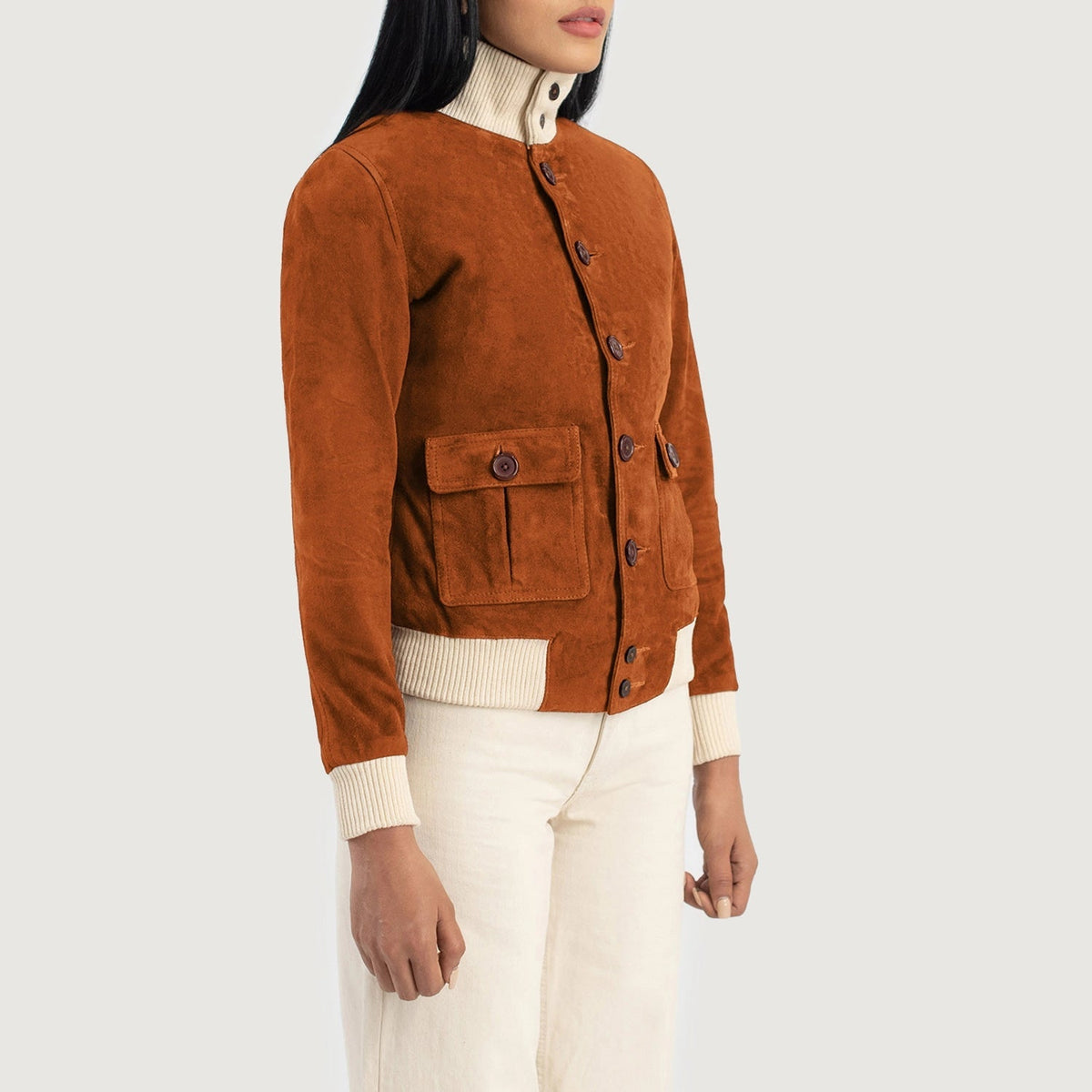 Sasha A1 Leather Bomber Jacket – alternate product view 2