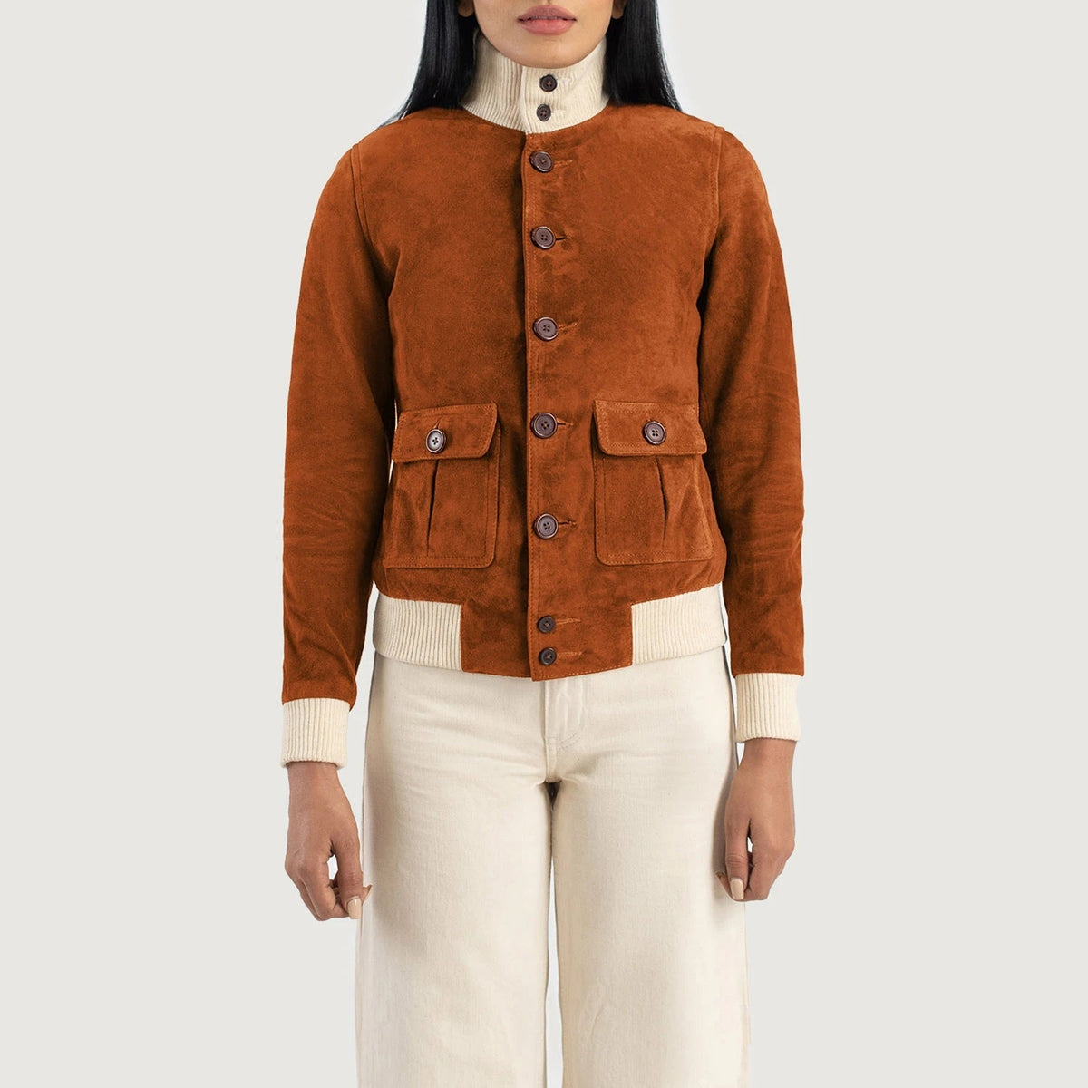 Sasha A1 Leather Bomber Jacket – alternate product view 4