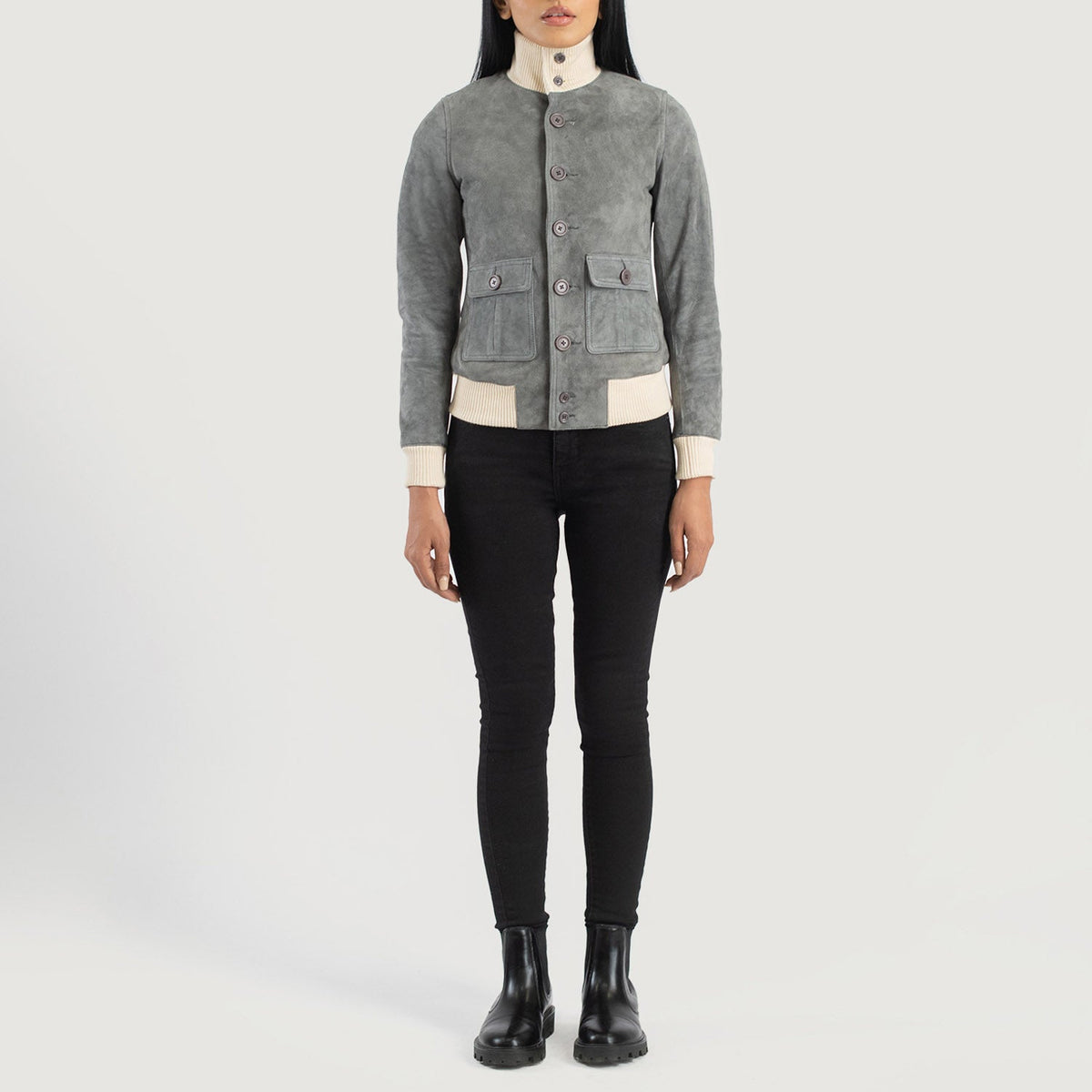 Sasha A1 Leather Bomber Jacket – alternate product view 3