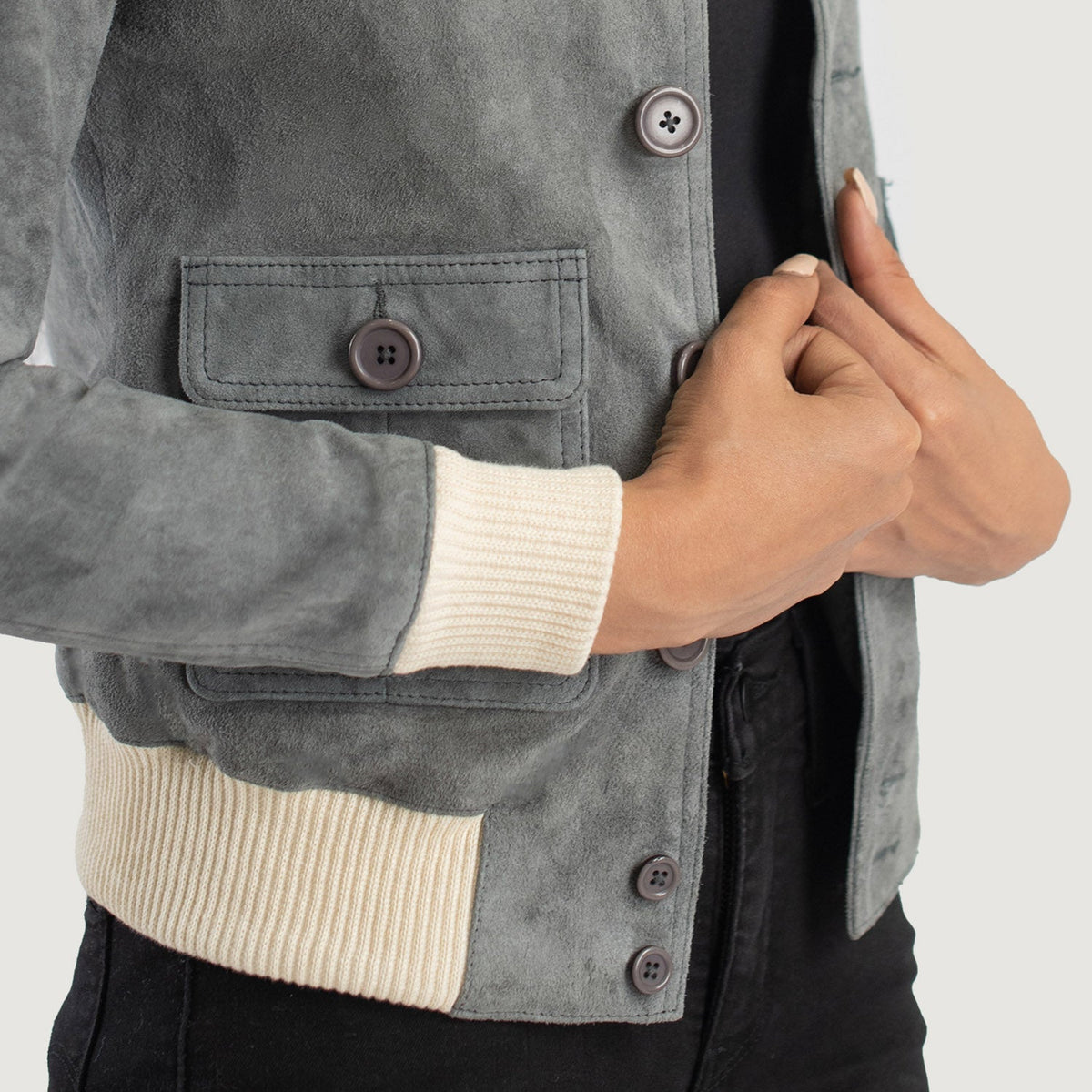 Sasha A1 Leather Bomber Jacket – alternate product view 6