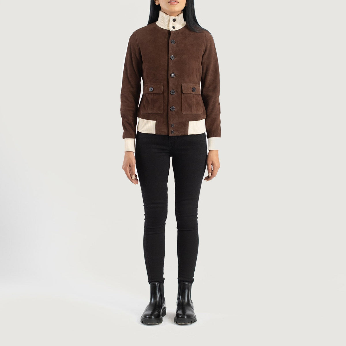 Sasha A1 Leather Bomber Jacket – alternate product view 3