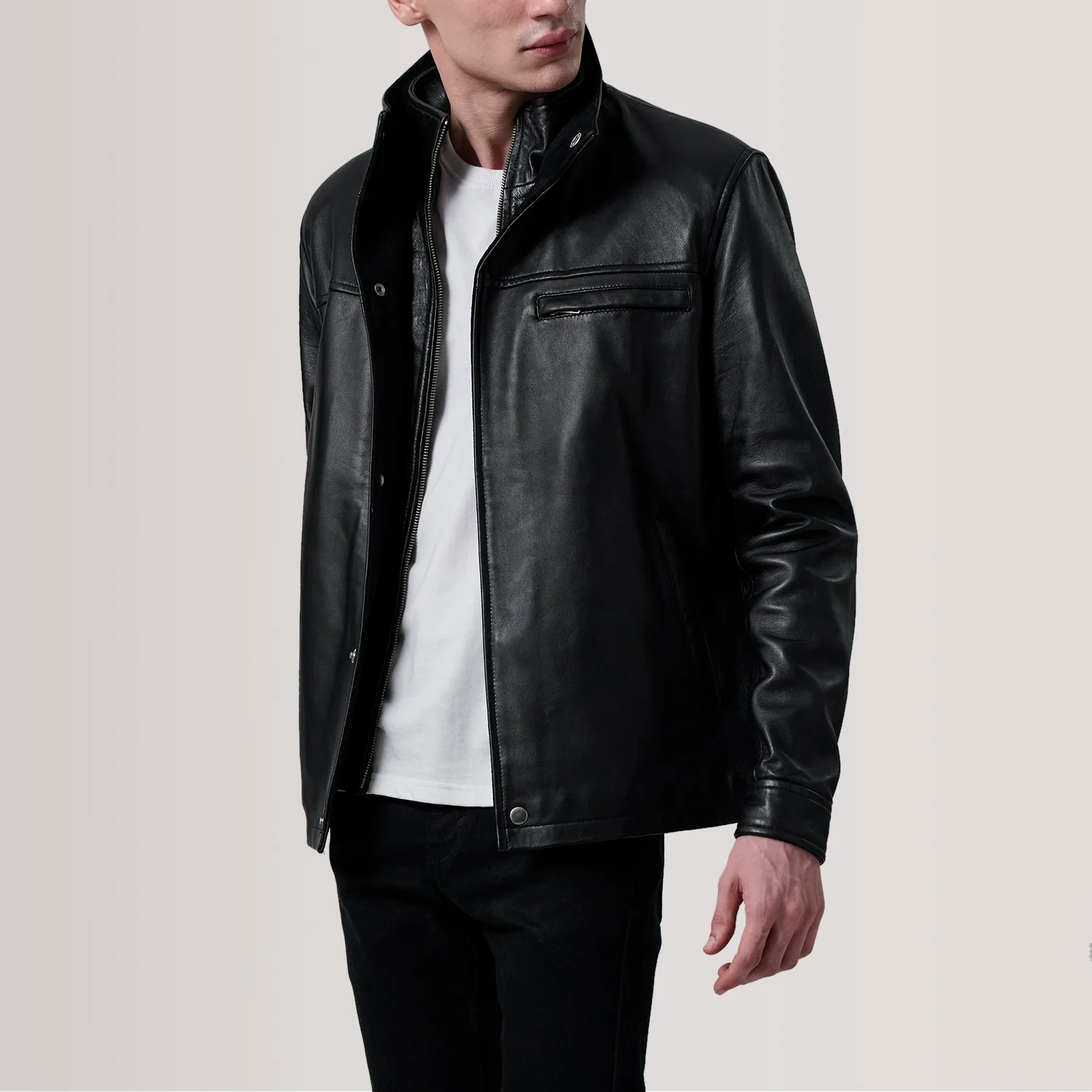 Sean Black Leather Classic Jacket - image 1