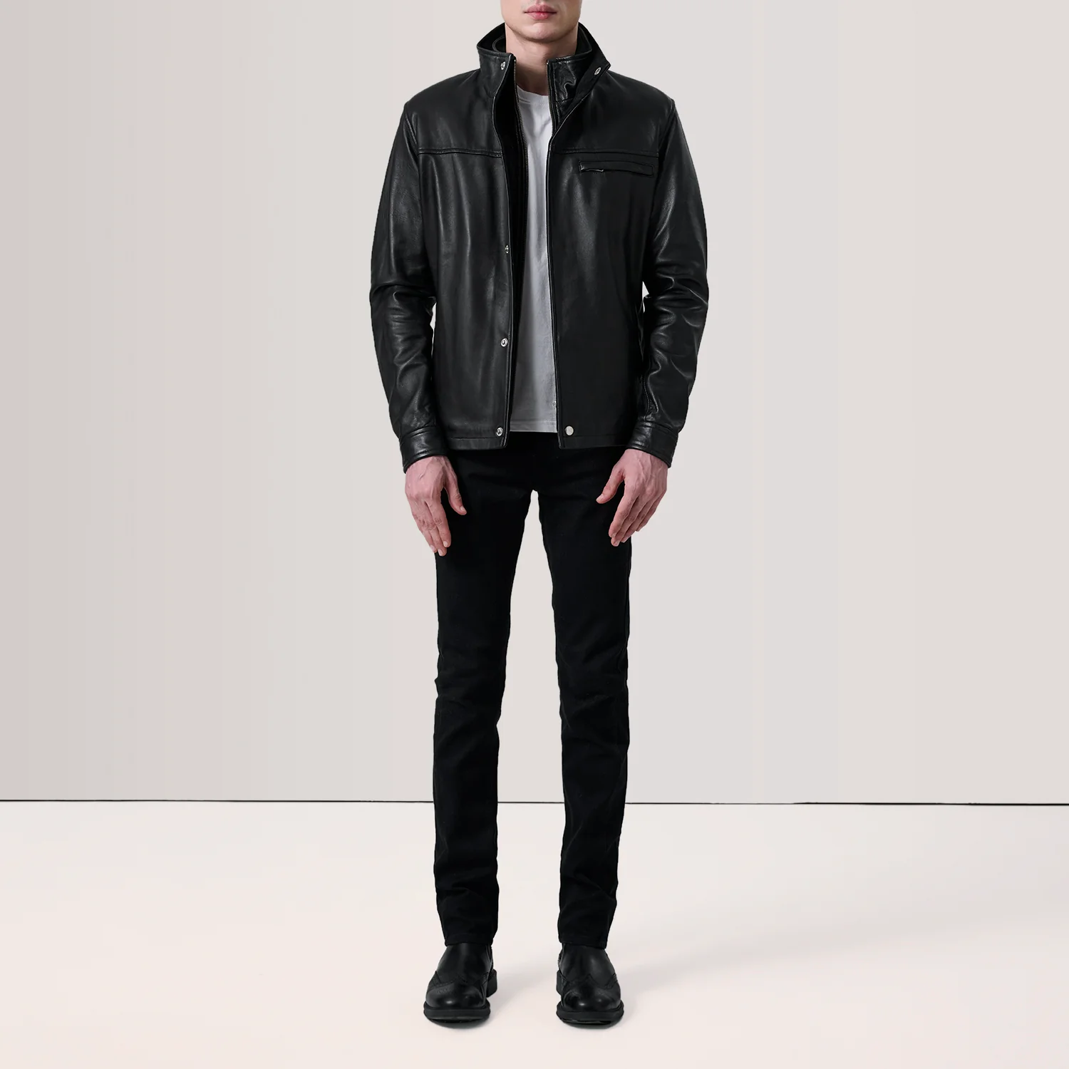 Sean Black Leather Classic Jacket - image 2