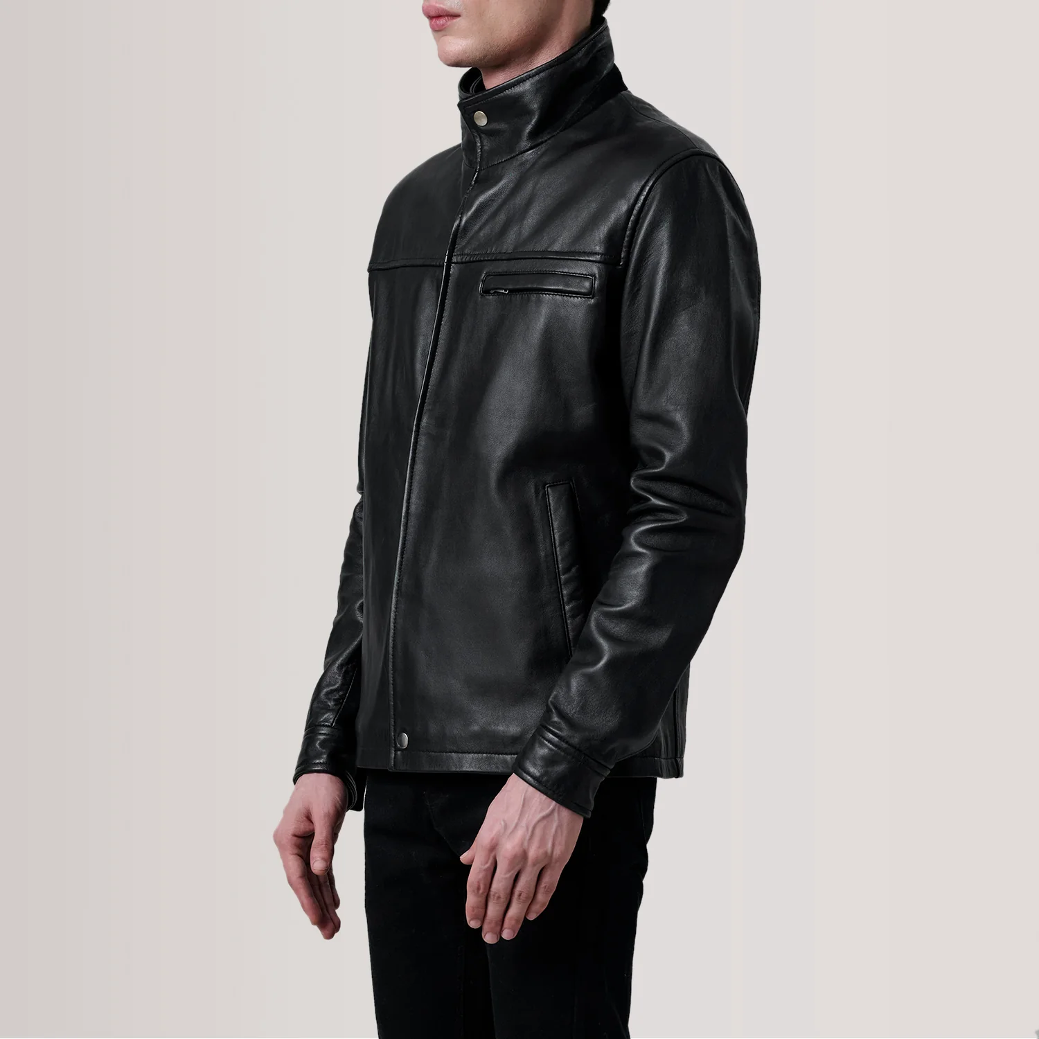Sean Black Leather Classic Jacket - image 3
