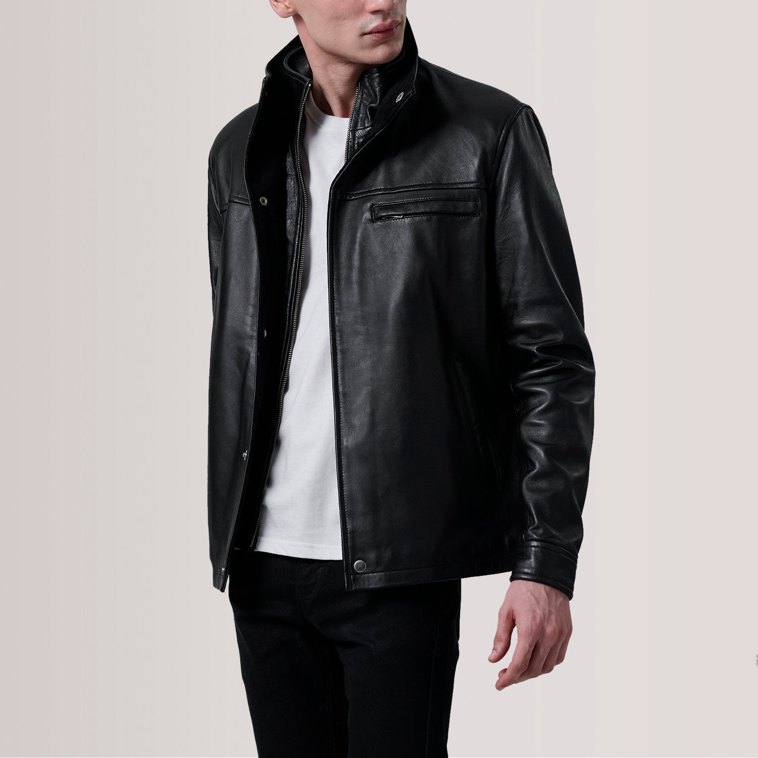Sean Black Leather Classic Jacket - image 1