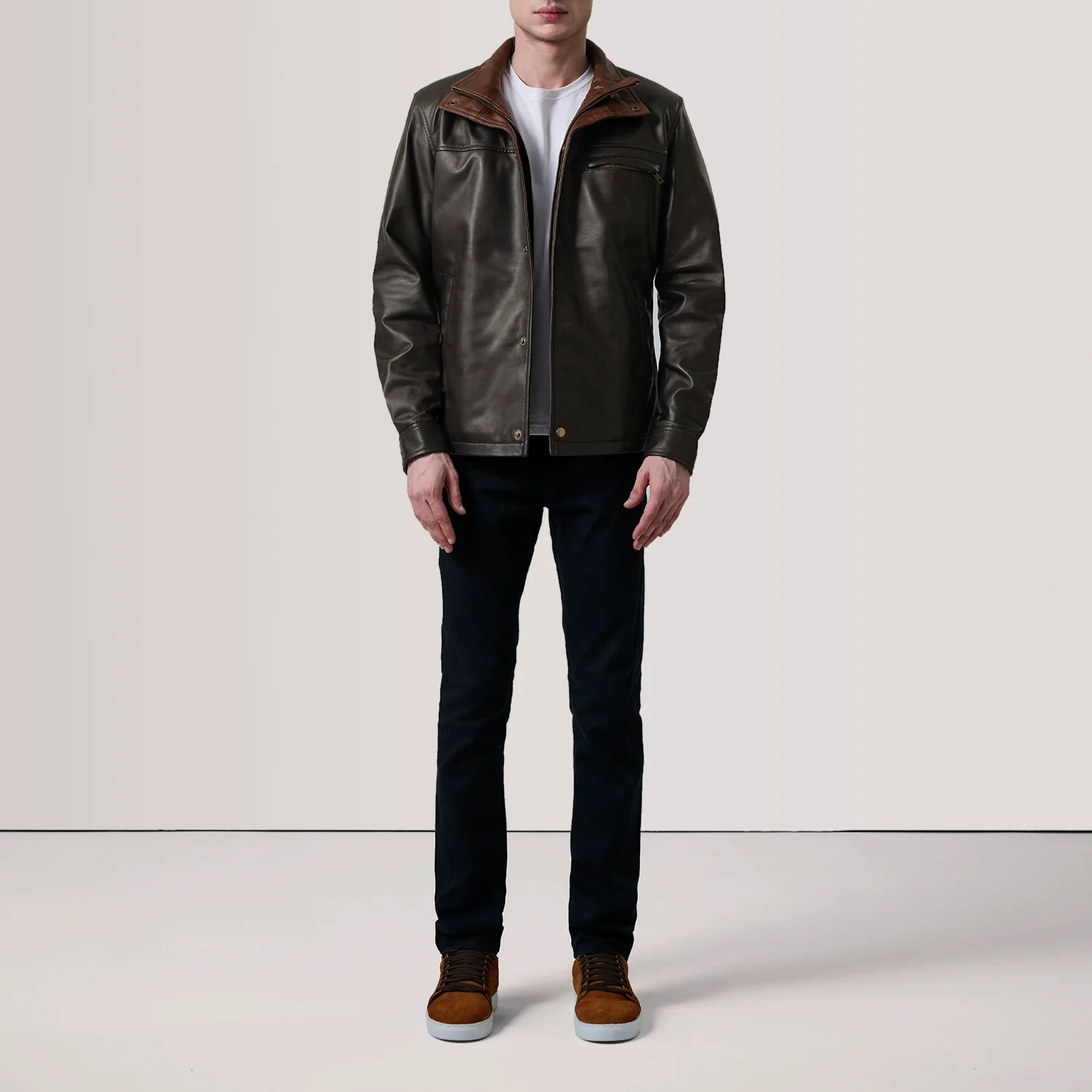 Sean Brown Leather Classic Jacket - image 2
