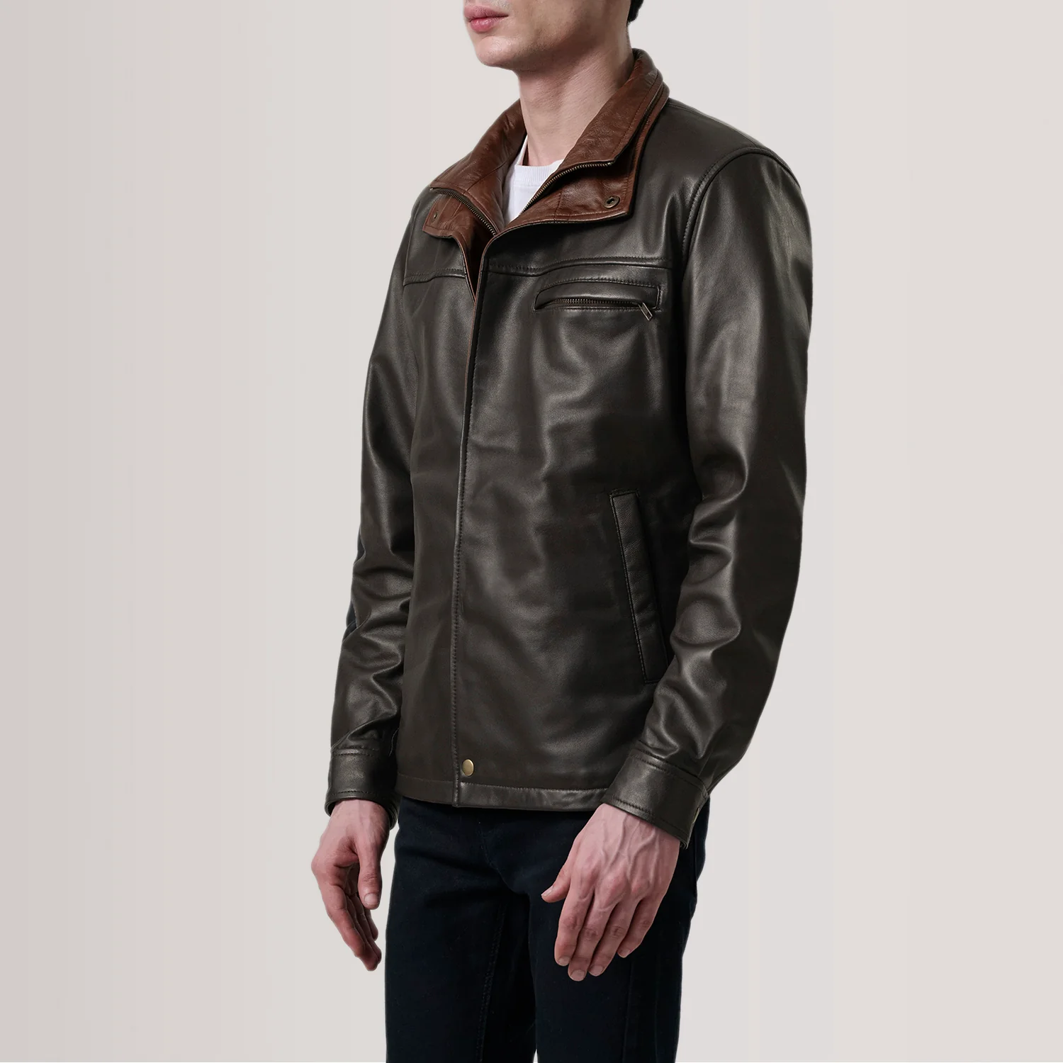 Sean Brown Leather Classic Jacket - image 3