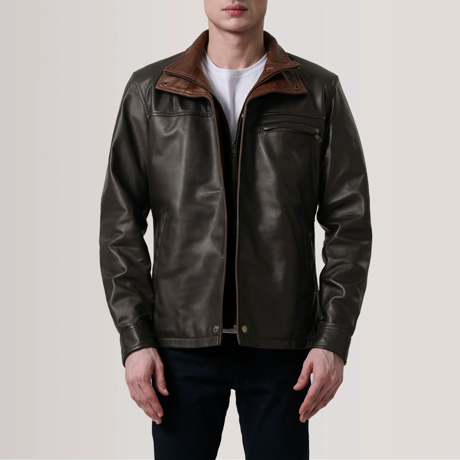 Sean Brown Leather Classic Jacket - image 5