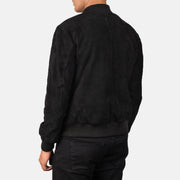 Shane Black Suede Bomber Jacket - image 5