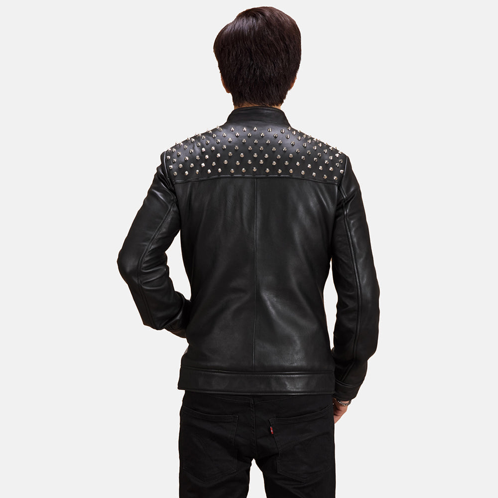 Shapron Studded Leather Biker Jacket - image 5