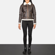 Sherilyn B-3 Brown Leather Bomber Jacket - image 3