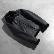 Sherilyn B-3 Distressed Black Leather Bomber Jacket - image 7