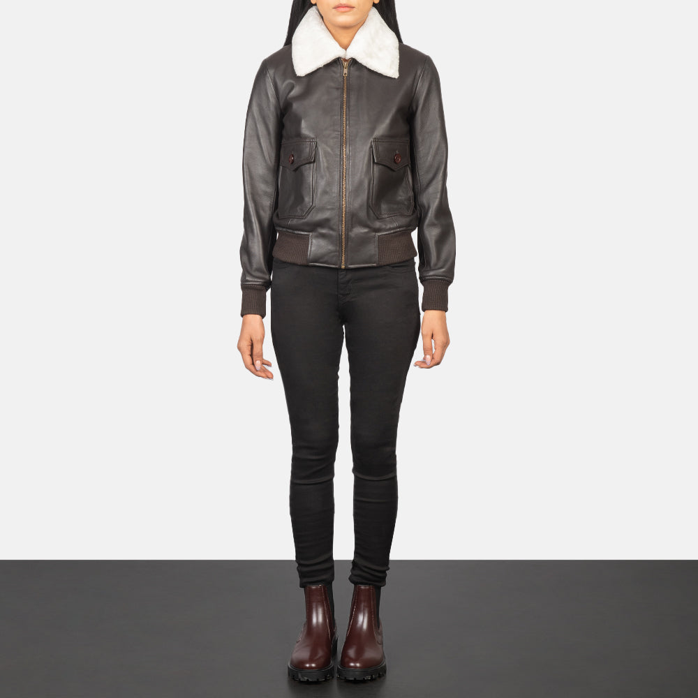 Stella G-1 Brown Leather Bomber Jacket - image 3