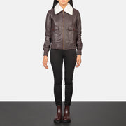 Stella G-1 Maroon Leather Bomber Jacket - image 3