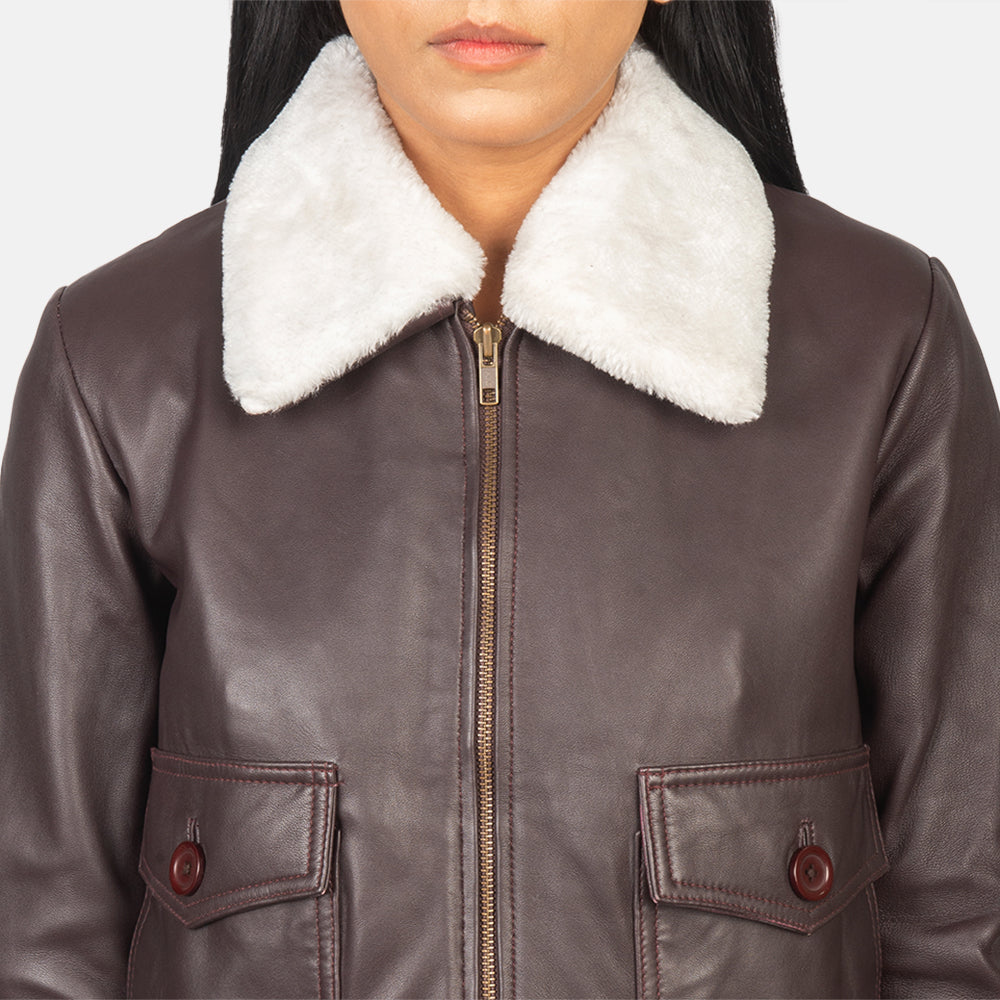 Stella G-1 Maroon Leather Bomber Jacket - image 6