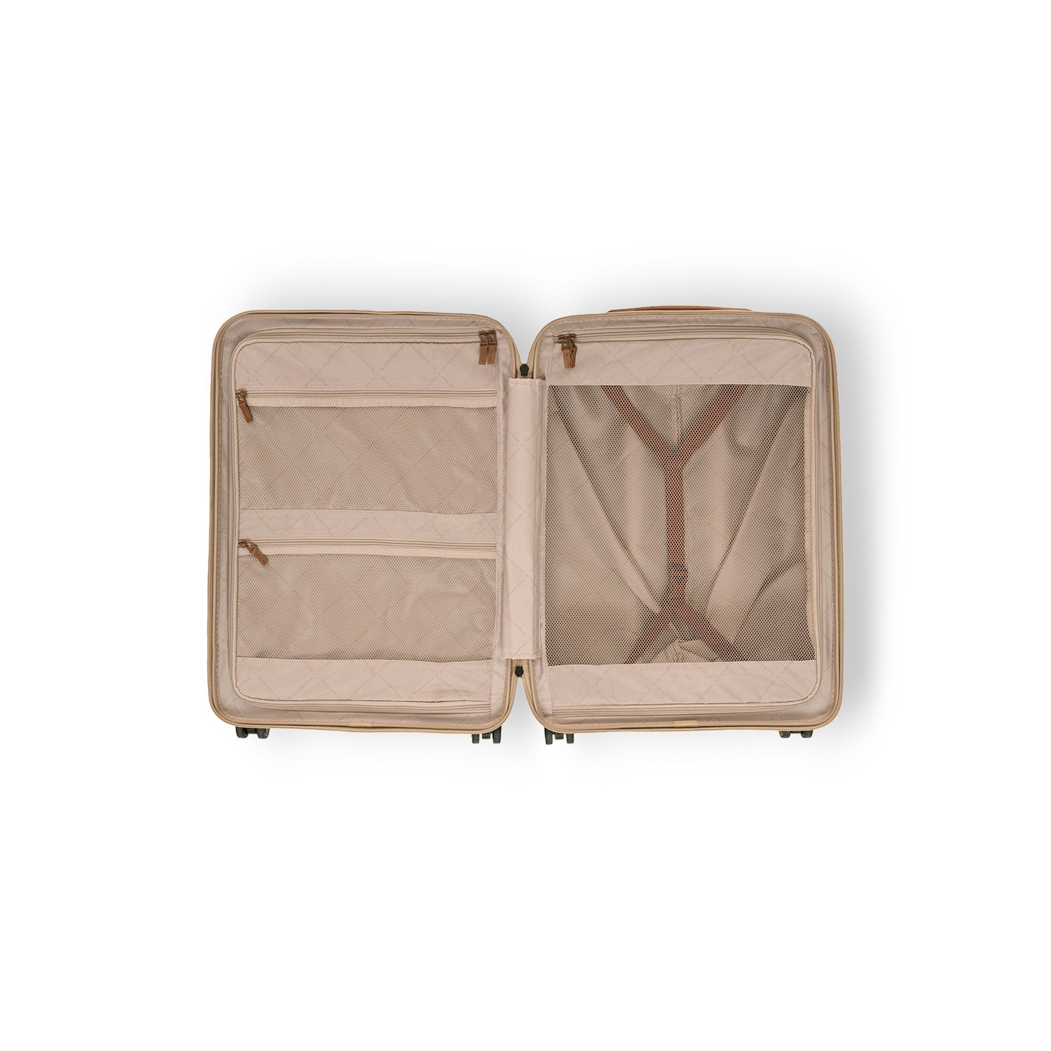 Champagne Suitcase Set Front Pocket Zuna, detail view 4