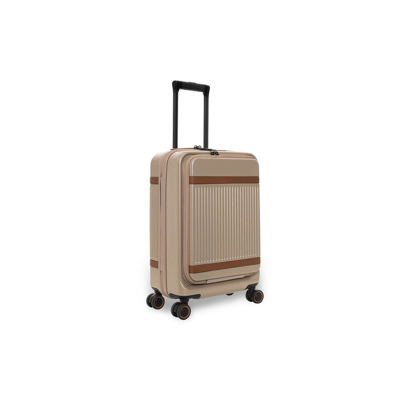 Champagne Suitcase Set Front Pocket Zuna, front view