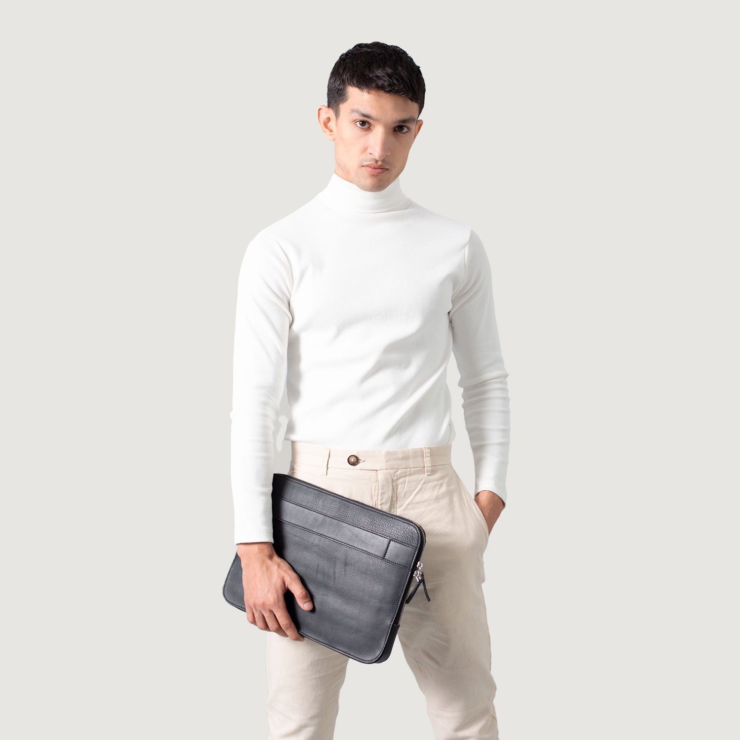 The Baxter Black Leather Laptop Sleeve - image 9