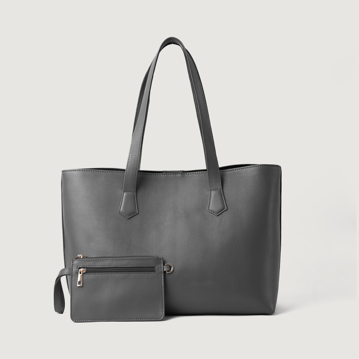 The Bianca Grey Leather Tote Bag - image 1