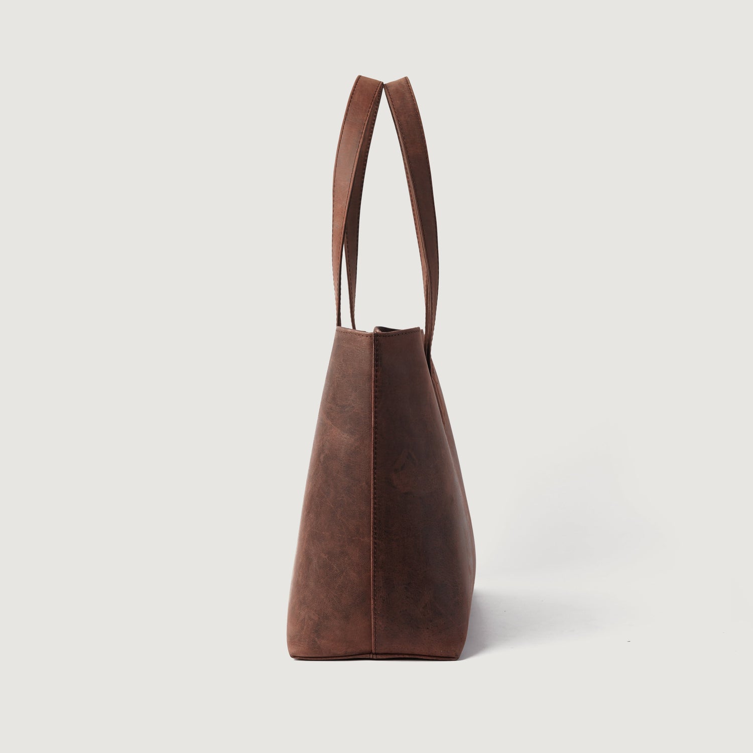 The Bianca Vintage Distressed Brown Leather Tote Bag - image 5